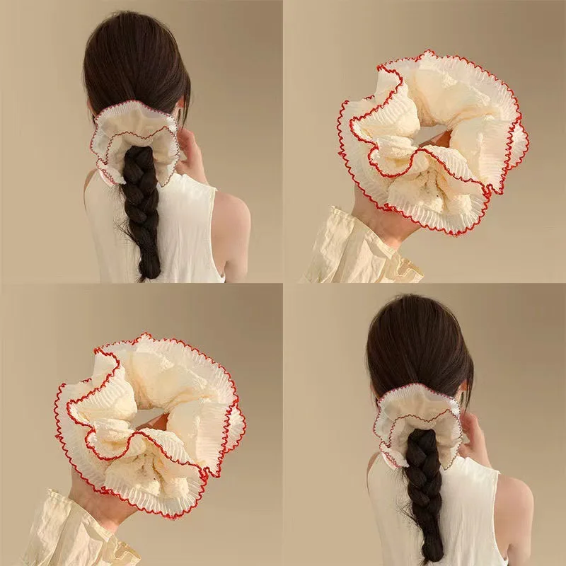 

French lace large intestine hair band, premium hair rope, sweet double headdress hair accessories