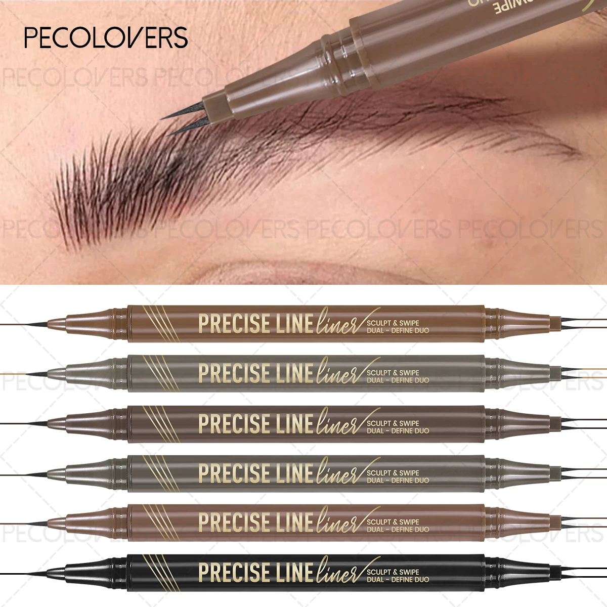 2 شوك قلم الحواجب السائل فائق النعومة الحاجب الوشم محسن مقاوم للماء دائم رمش طبيعي كحل القلم ماكياج التجميل