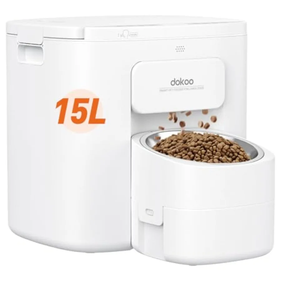 

15L Automatic Dog Feeder for Large Breed 2026 Vacuum-Sealed Storage Airtight 100% Freshness Timed Auto Dog Food Dispenser Anti-