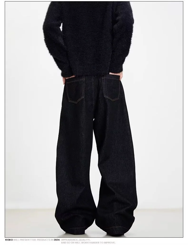 IEFB الصيف الرجال الدنيم السراويل القديمة الأزرق غسلها الرجال الجينز مستقيم ملابس رجالية عادية #6