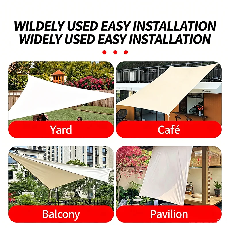Waterproof Sunshade Sail 2*2 4*4 6*6 3*3*3m Large Sun Shade Sail Oxford Cloth Anti-UV Tarp Camping Rain Awning Outdoor Tarpaulin