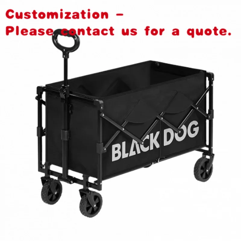 custom.Black Dog Camping Car Cart Outdoor Camping Hand Pulled Car Stall Table Board Folding Trailer Camping Car