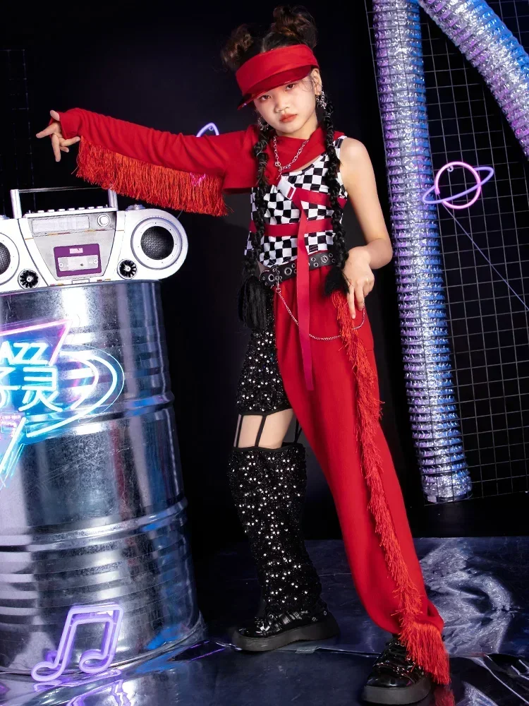 

K-PoP Clothes Children's cool hiphop dance outfit Girls' hip jazz dance clothes Girls' hiphop children's hiphop costume winter