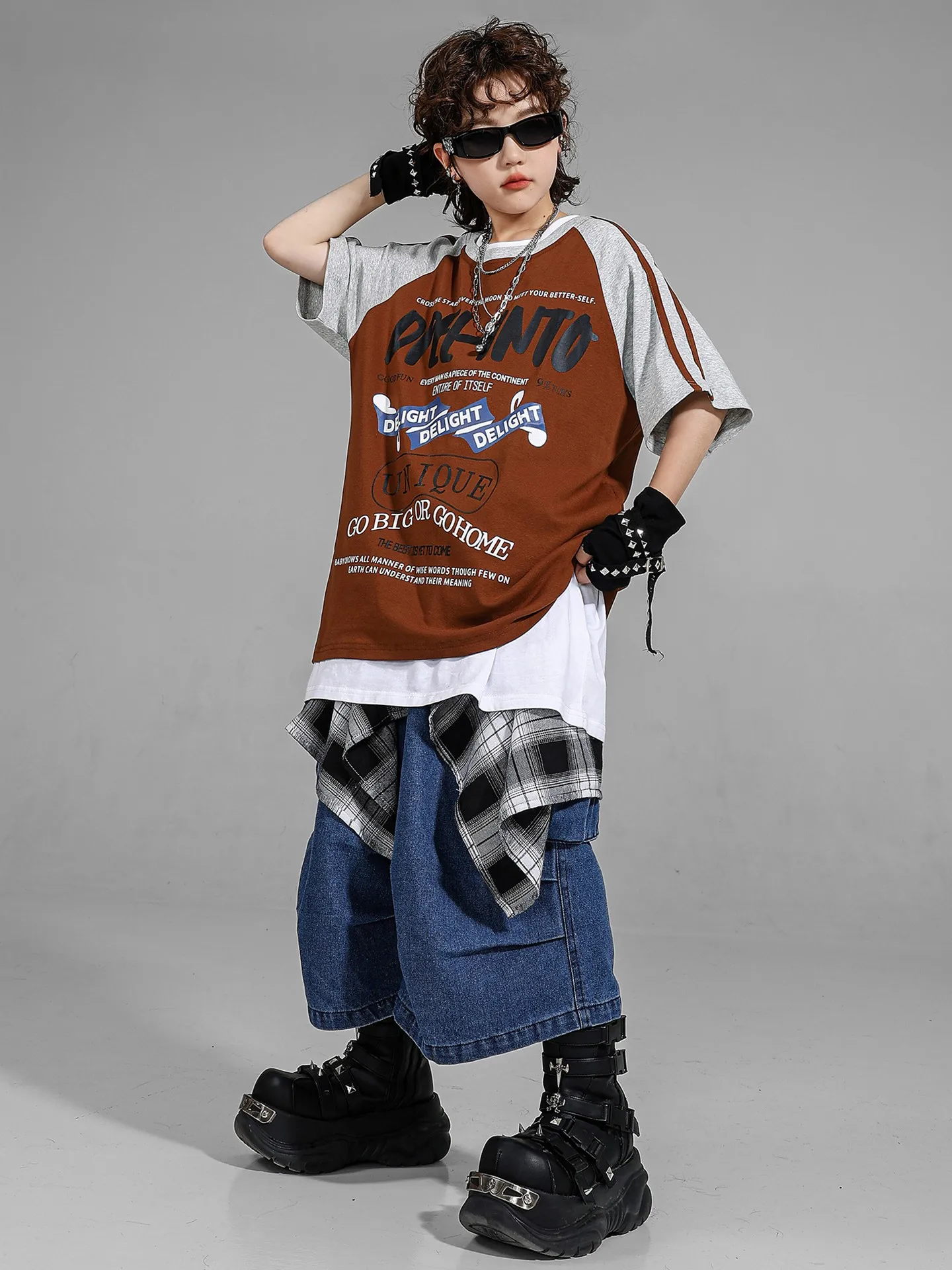 Jongens Los Pak Jazzdans Kostuums Hiphop Kleding Street Dance Korte Mouw Top Shorts Pak Stadium Outfit Catwalk Wear DQL10969