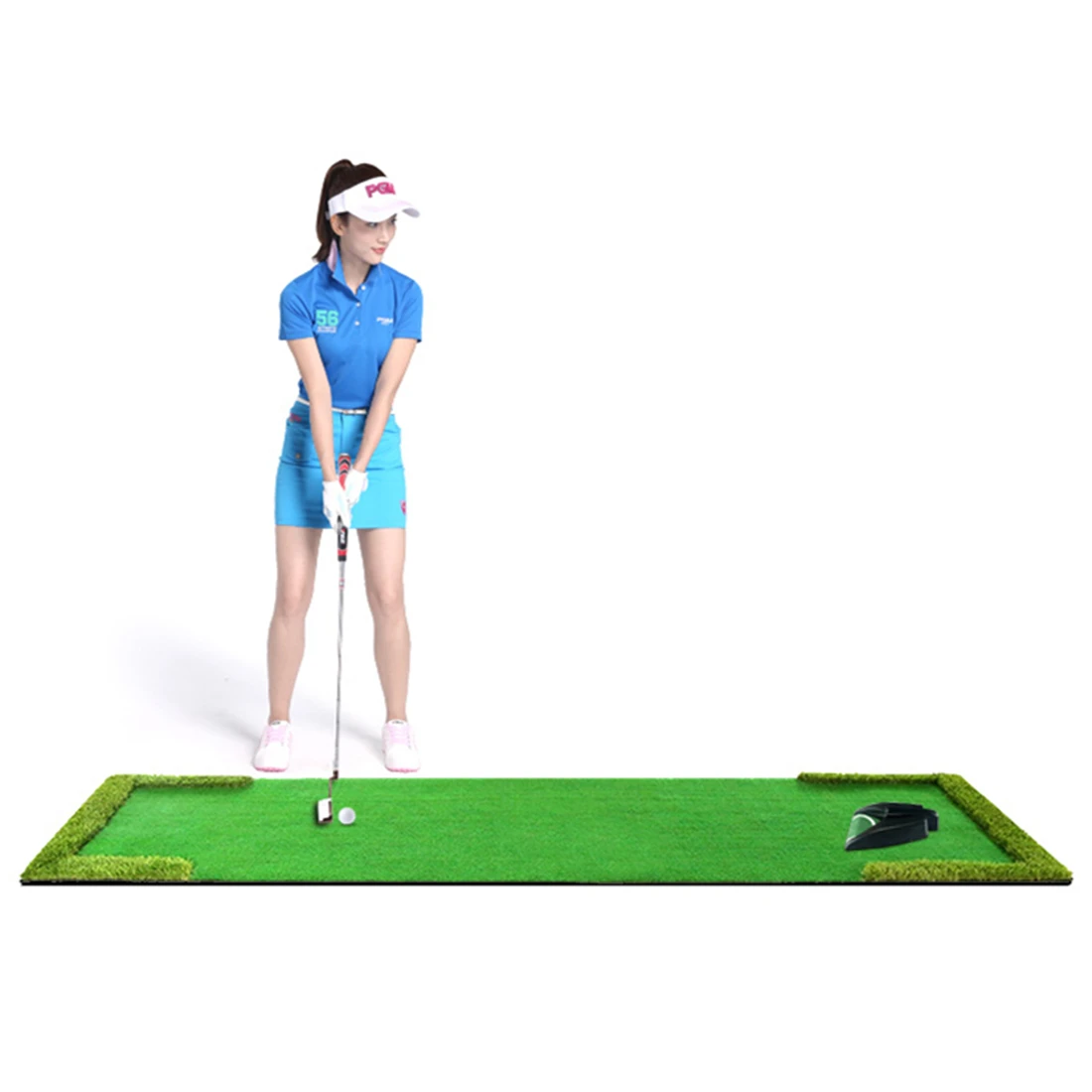 Portable Indoor/Outdoor Golf Putting Green Mat - Mini Golf Practice Training, Game and Gift for Home, Office, Outdoor Use