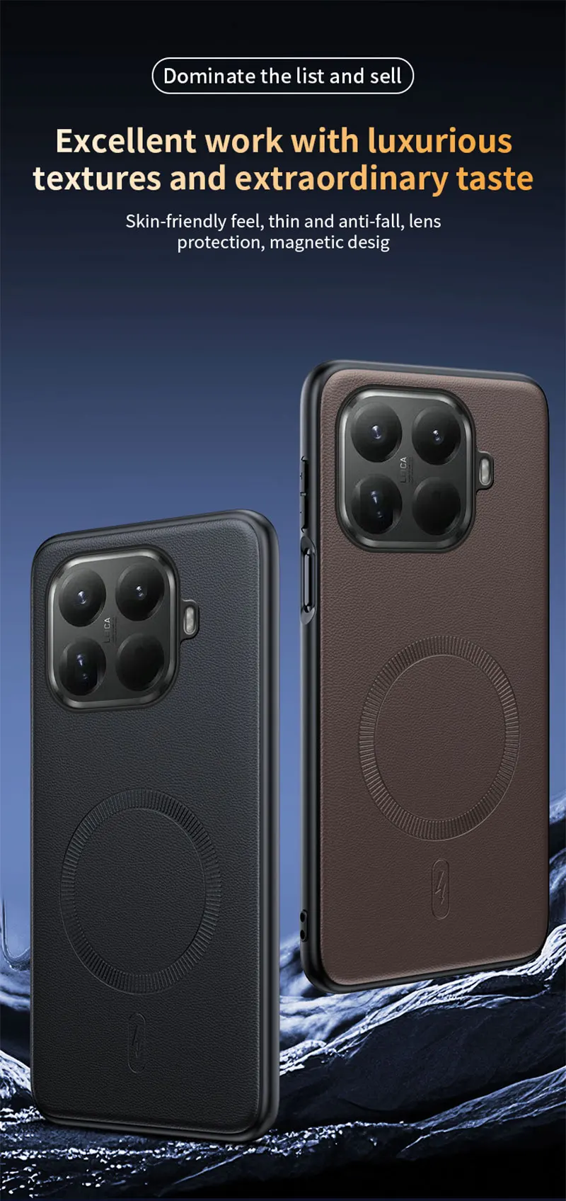 Für Xiaomi 15T Pro Hülle Magnetische Leder-Schutzhülle Für Xiaomi 15T Pro Anti-Fingerabdruck Rutschfest PC+TPU – Detail 5