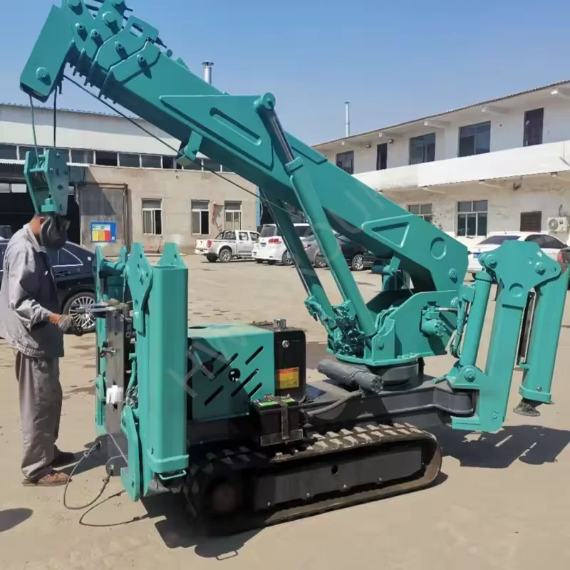 Mini Spider Crane Crawler Crane With Hydraulic Telescopic Outrigger Small Cranes Provided Construction Works 3 Ton Engine Hoist