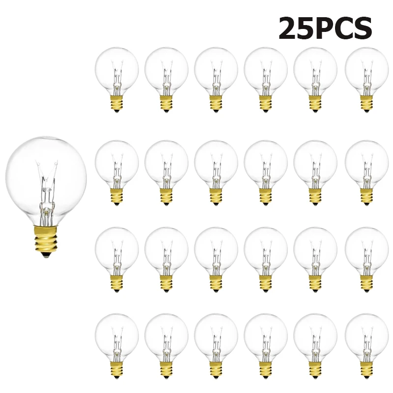 25pcs G40 E12 220V BULBS Warm white