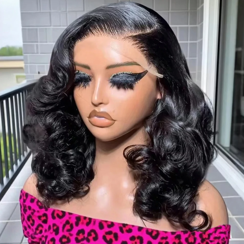 

Body Wave 13x6 Transparent Lace Front Human Hair Short Bob Wigs Glueless 7x5 13x4 HD Lace Frontal Wig For Women Pre Plucked 250%