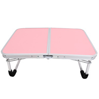 Folding Metal 28.7X21.6X23.6 Inch Portable Bed Desk Aluminum Alloy Foldable Laptop Table Small Side Table For Dorm Home