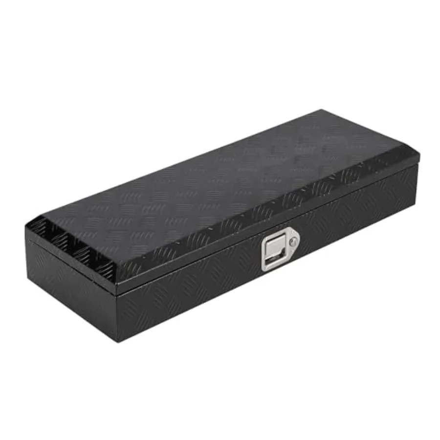 

Алюминиевый ящик для инструментов для грузовика 34,5 x 13 x 6,5 дюймов Ящик для инструментов с алмазной пластиной Нагрудный ящик для пикапа Кровать для грузовика RV Прицеп Ящик для инструментов Хранение wi
