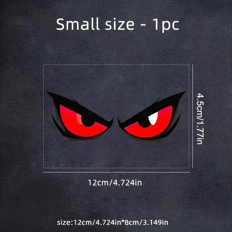1PC Fierce Red Eyes Devil Eye Sticker, Bold Decal, Waterproof Vinyl Sticker for Car Bumper Window Laptop