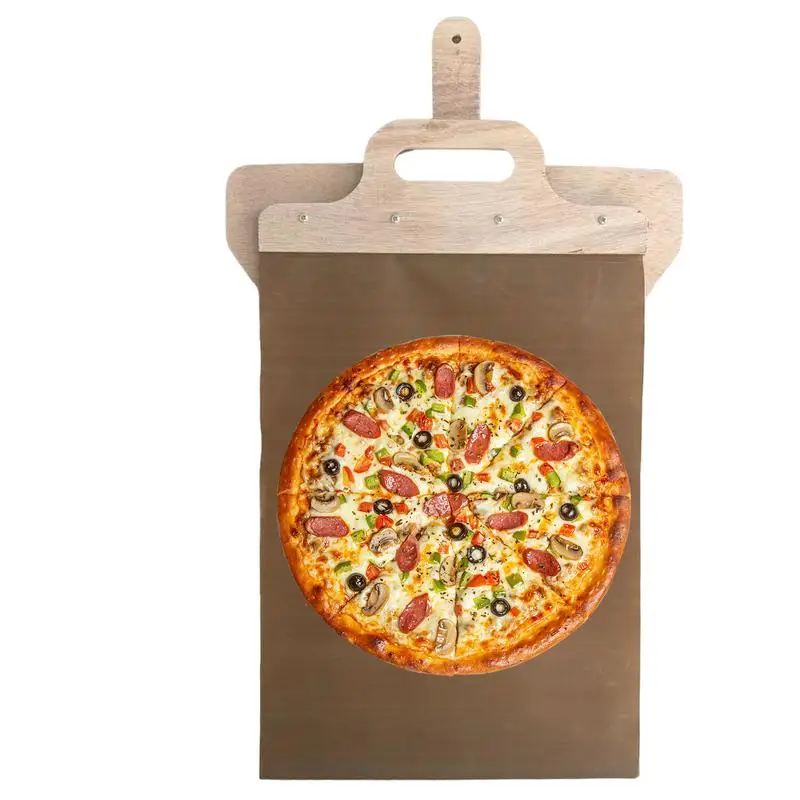 Pala deslizante para Pizza, deslizador de paleta de Pizza de madera con mango, bandeja deslizante para Pizza y repostería de 11,8X15,74 pulgadas, cocina antiadherente