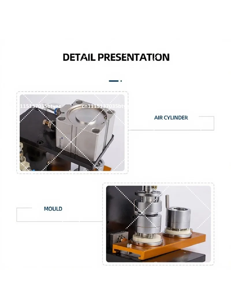 Pneumatic Badge Making Machine Desktop DIY Automatic Induction Stamping Tool with Mold