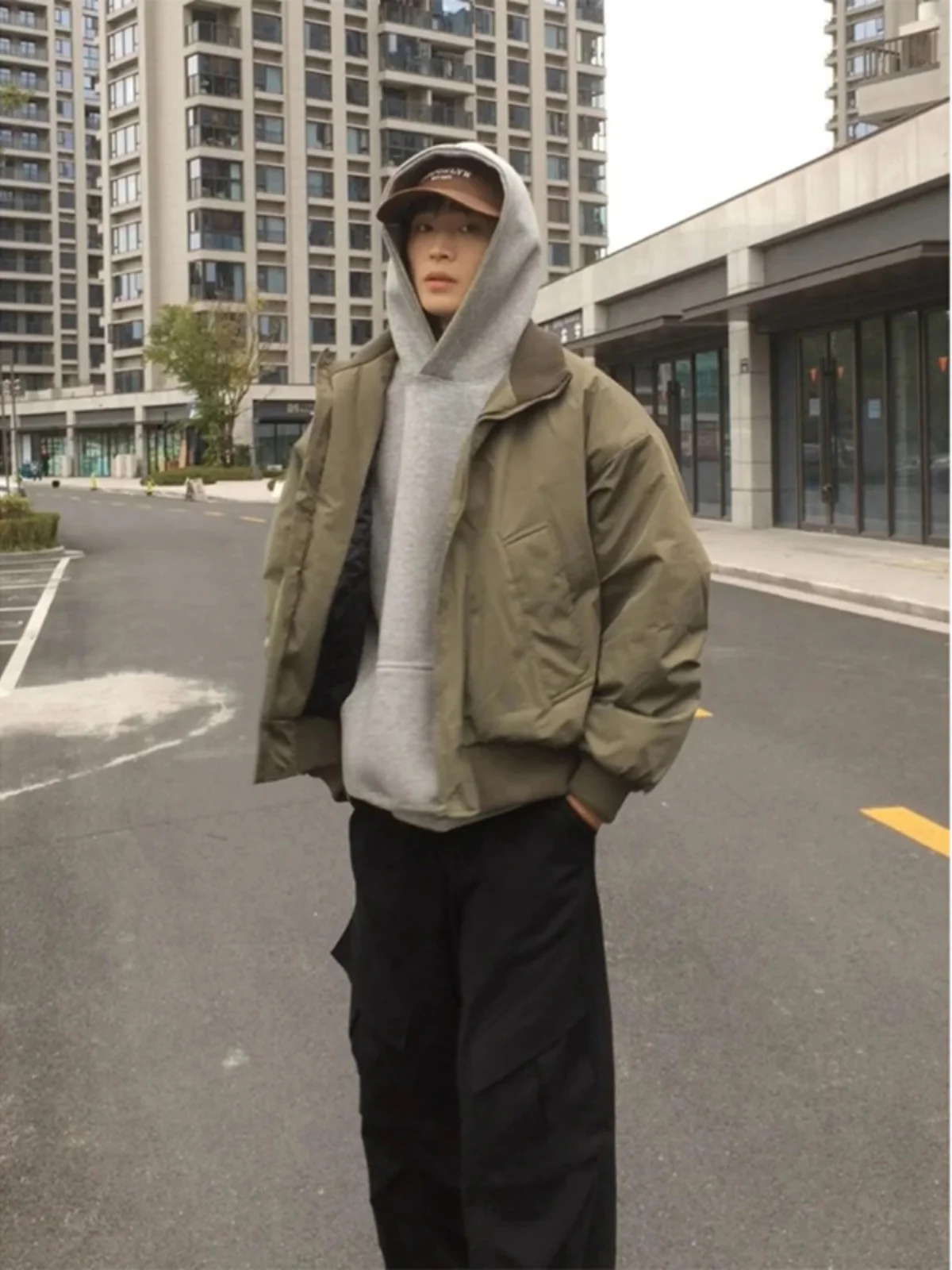 

American Sle ort Pilot Jaet Men's Spring Autumn Trendy Baseball orm High Street Retro Stand Collar Outerwear