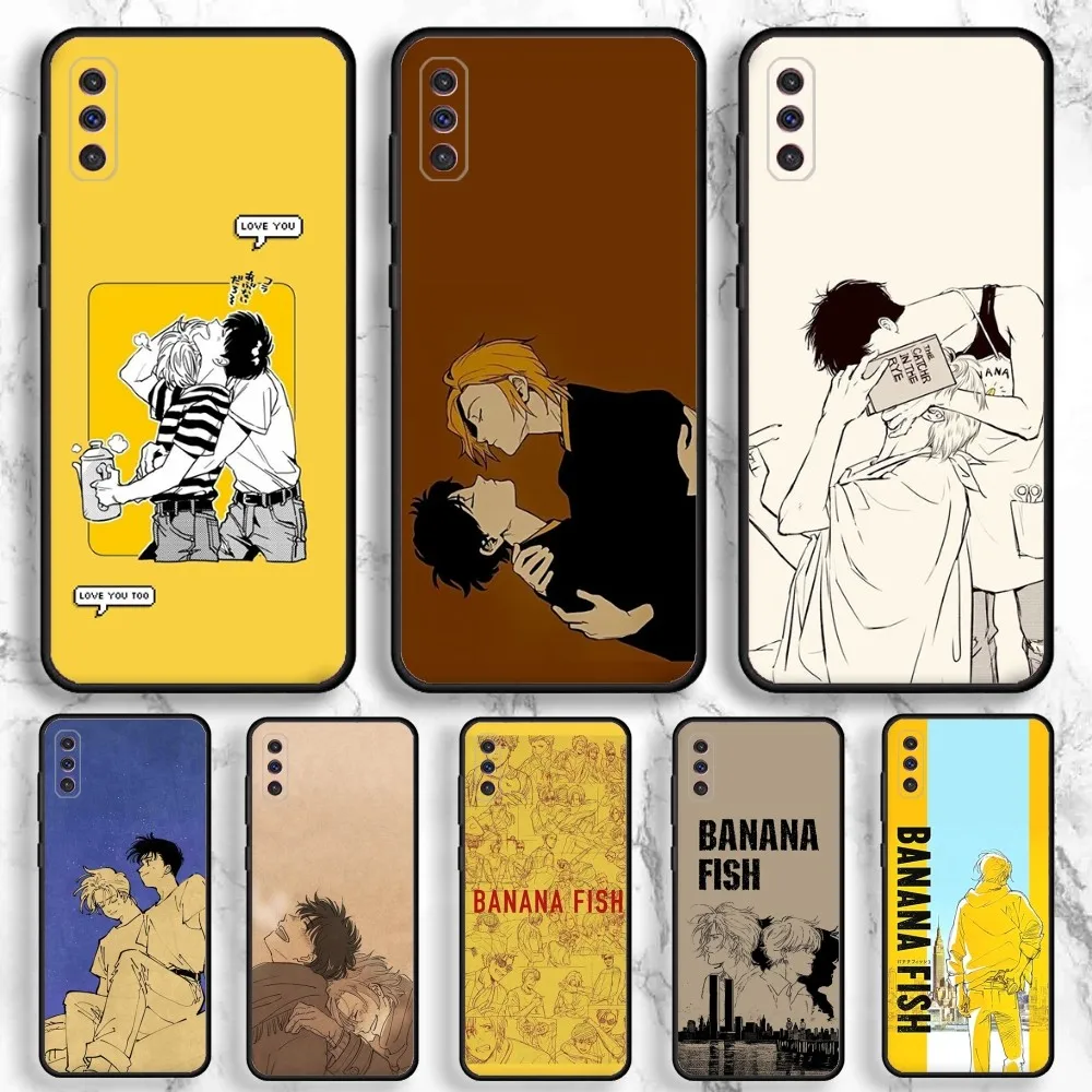Аниме B-банан рыба чехол для телефона для Samsung Galaxy A13,A21s,A22,A31,A32,A52,A53,A71,A80,A91 мягкий черный чехол для телефона