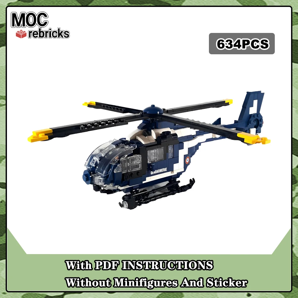 

MOC-173104 Military France EC 135 gendarmerie rescue Aircraft Building Block Assemble Airplane Model Technology Bricks Toys