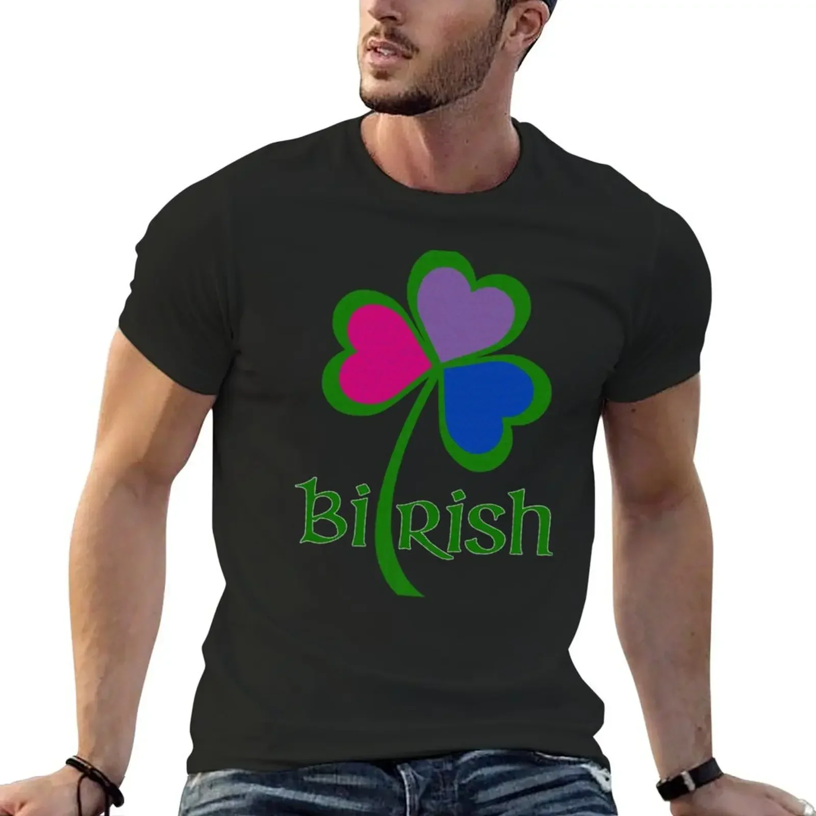 

BIRISH - Funny Irish Bisexual Flag Colors Shamrock T-Shirt anime t shirts plus sizes black t-shirts for men