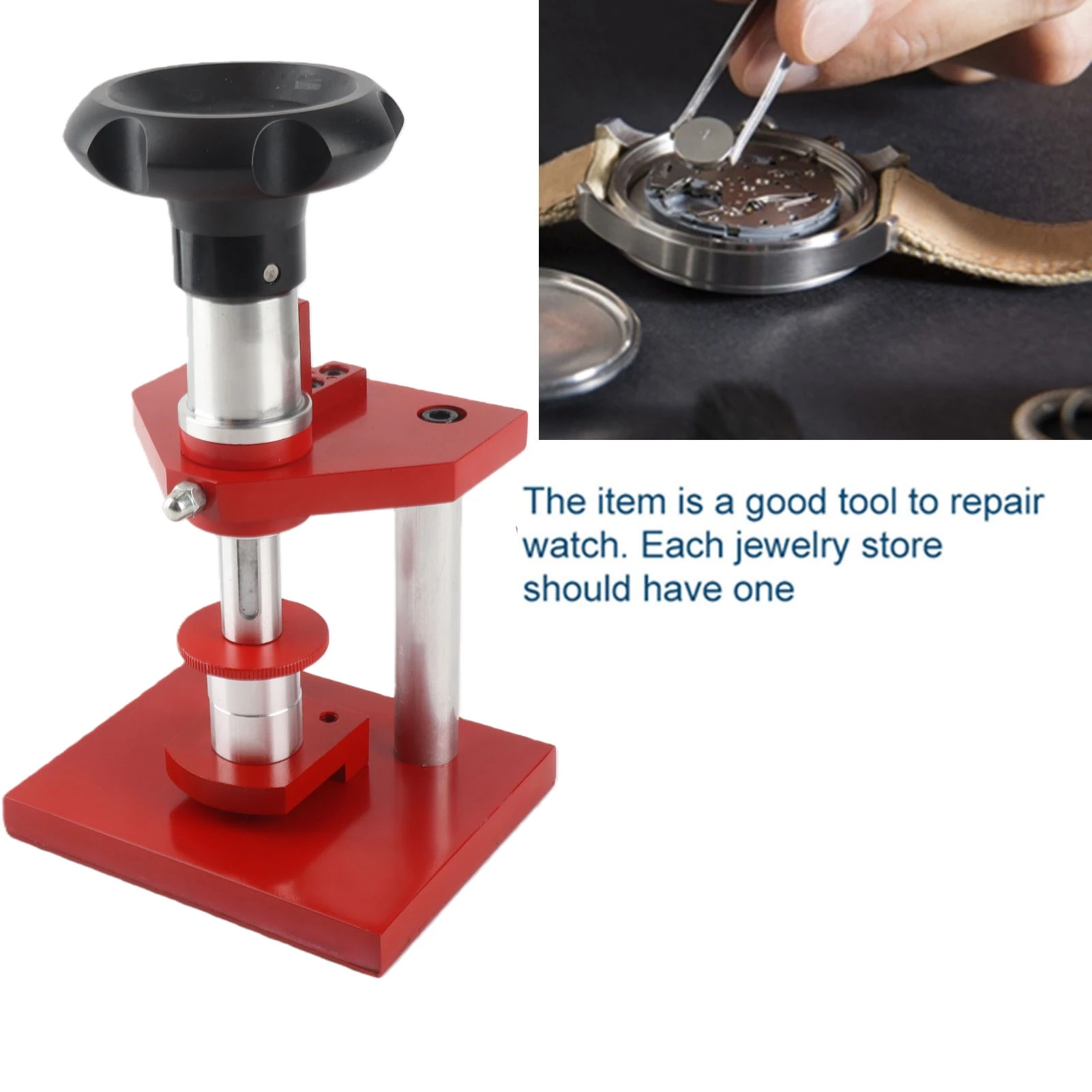 Screw Type Crystal Bezel Watch Back Case Cover Press Tool with 20 Dies Pressing Repair Watch Crystal Press Tool