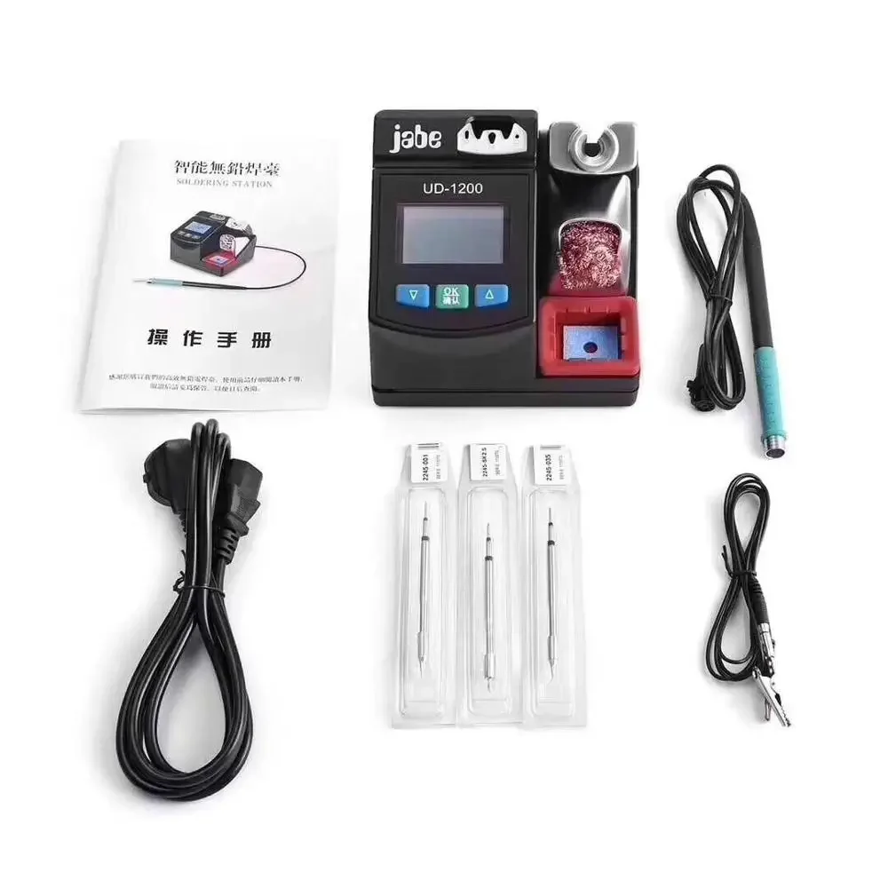 Jabe UD-1200 intelligent soldering station 2.5 seconds speed heating double power supply with sleep precision lead-free tool