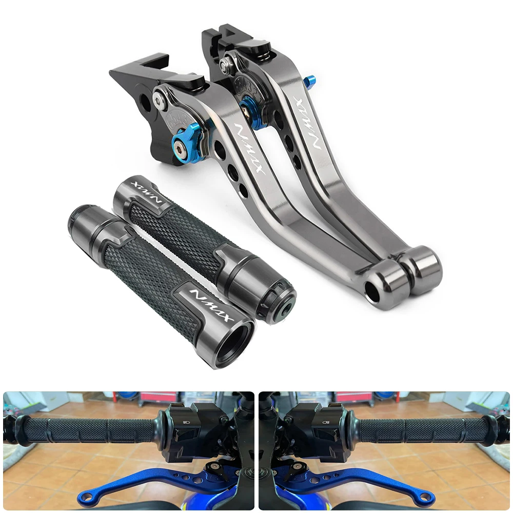 For Yamaha NMAX 125/155/160 2016-2018 CNC Folding Brake Clutch Lever Handbrake Handlebar Grip Handle Hand Grips Motorcycle Parts