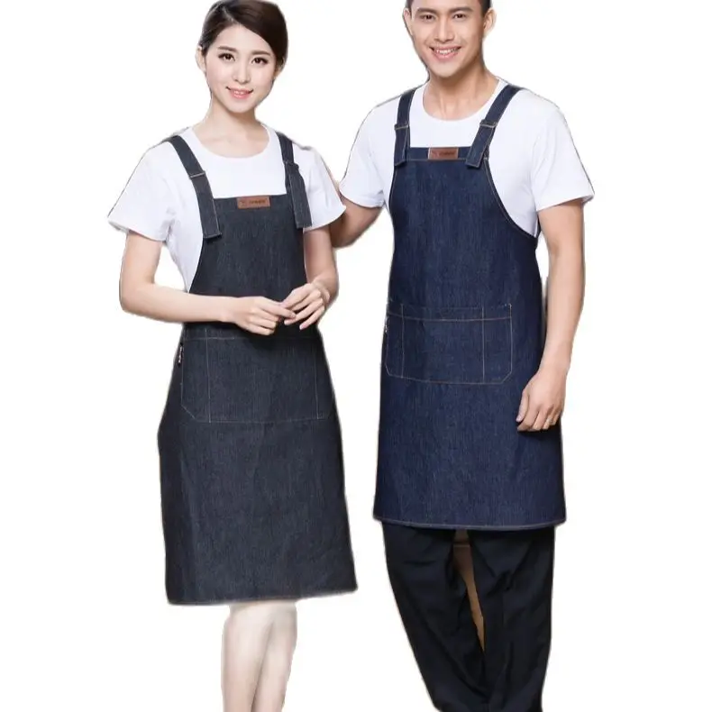 1 piece Unisex jean Chef Aprons restaurant kitchen waiters jean aprons  food service