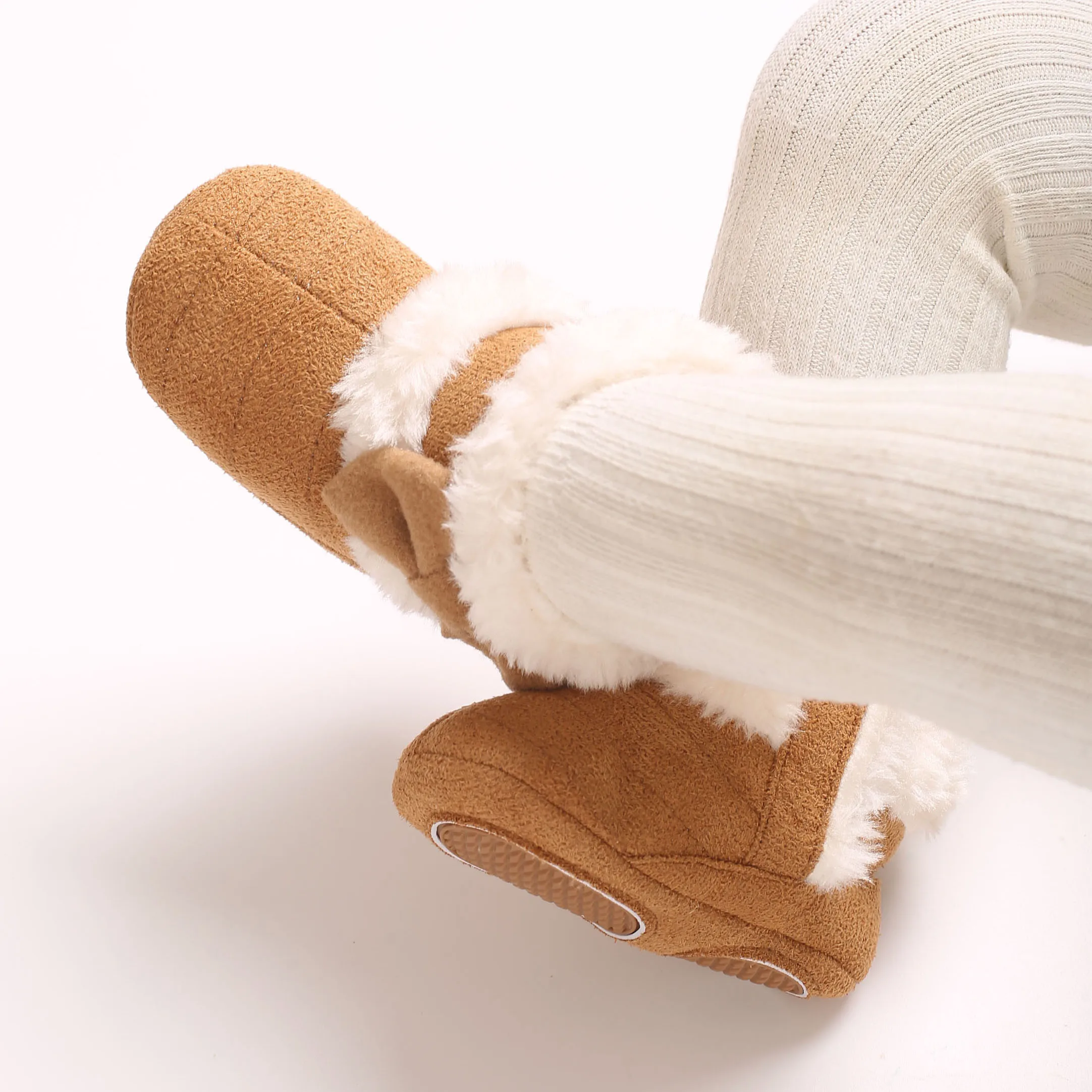 الشتاء أفخم حذاء طفل الأحذية القطنية مع القوس الديكور لينة وحيد المضادة للانزلاق أفخم الدافئة 0-18 متر طفل الثلوج الأحذية #6