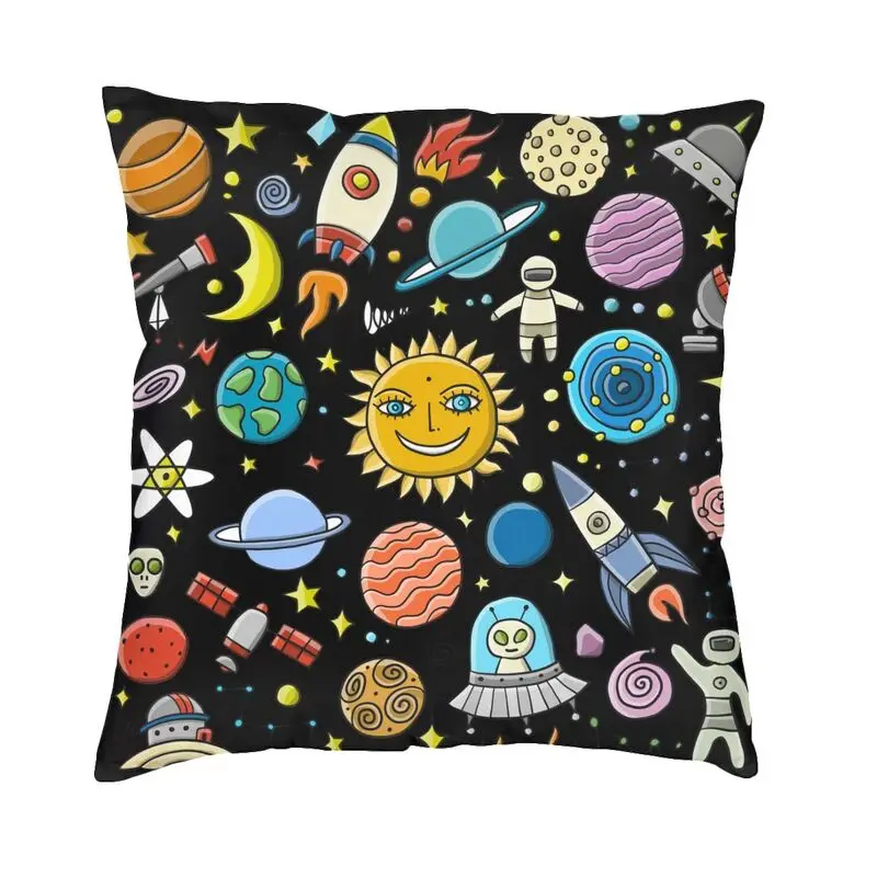 Space Rocket Planet Throw Pillow Case Decoration Universe Astronaut Spaceship Cushion Cover for Living Room Sofa Pillowcase