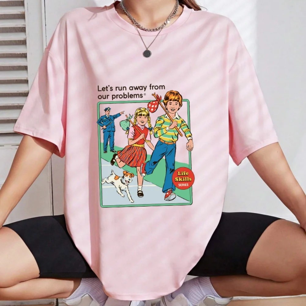 Run's Away From Our Problems" Pegatina de transferencia de calor de vinilo con gráfico vintage para niños y policía, pegatina de transferencia termoadhesiva lavable