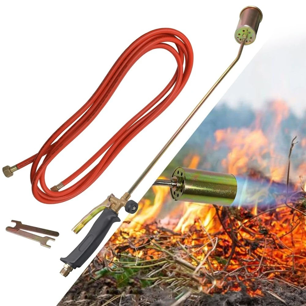 Unkrautbrenner für den Außenbereich, abnehmbare Lötlampe mit langem Arm und Verlängerungsstangen, multifunktionale Gasbrenner, Grillutensilien für den Außenbereich