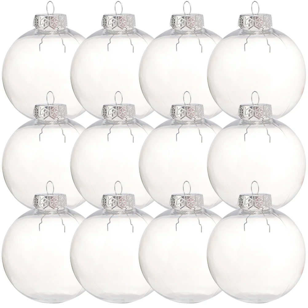 

12 Pcs Hollow Ball Christmas Balls Ornaments Xmas Decoration Tree Filler Decorations Reusable Plastic Clear Crafts