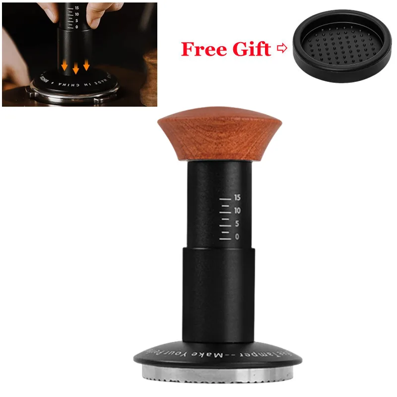 Constant Pressure Coffee Tamper Stainless Steel 30lbs Force Tamper Espresso Powder Press Hammer 51.35mm 53.75mm 58.35mm Barista