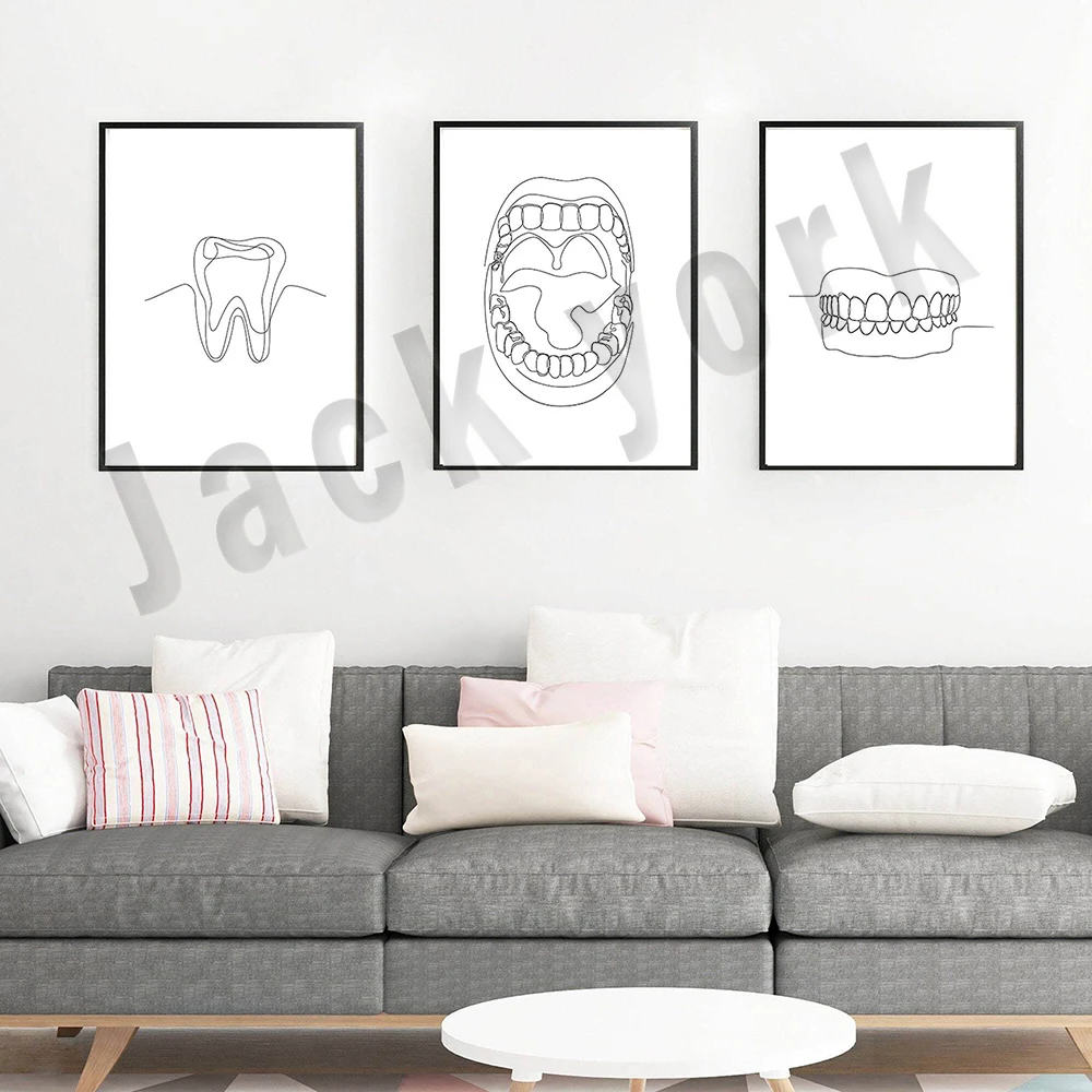 Dental anatomy, one line tooth drawing, mouth, molar print, molar art, dental office decor poster, dentist orthodontist gift