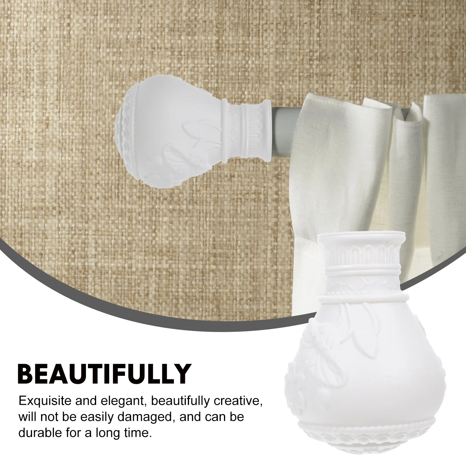 10 قطعة ينتهي رأس الزخرفية للستارة الزخرفية رئيس الستار قضبان المنزل مكتب نافذة القطب الروماني الملحقات #2