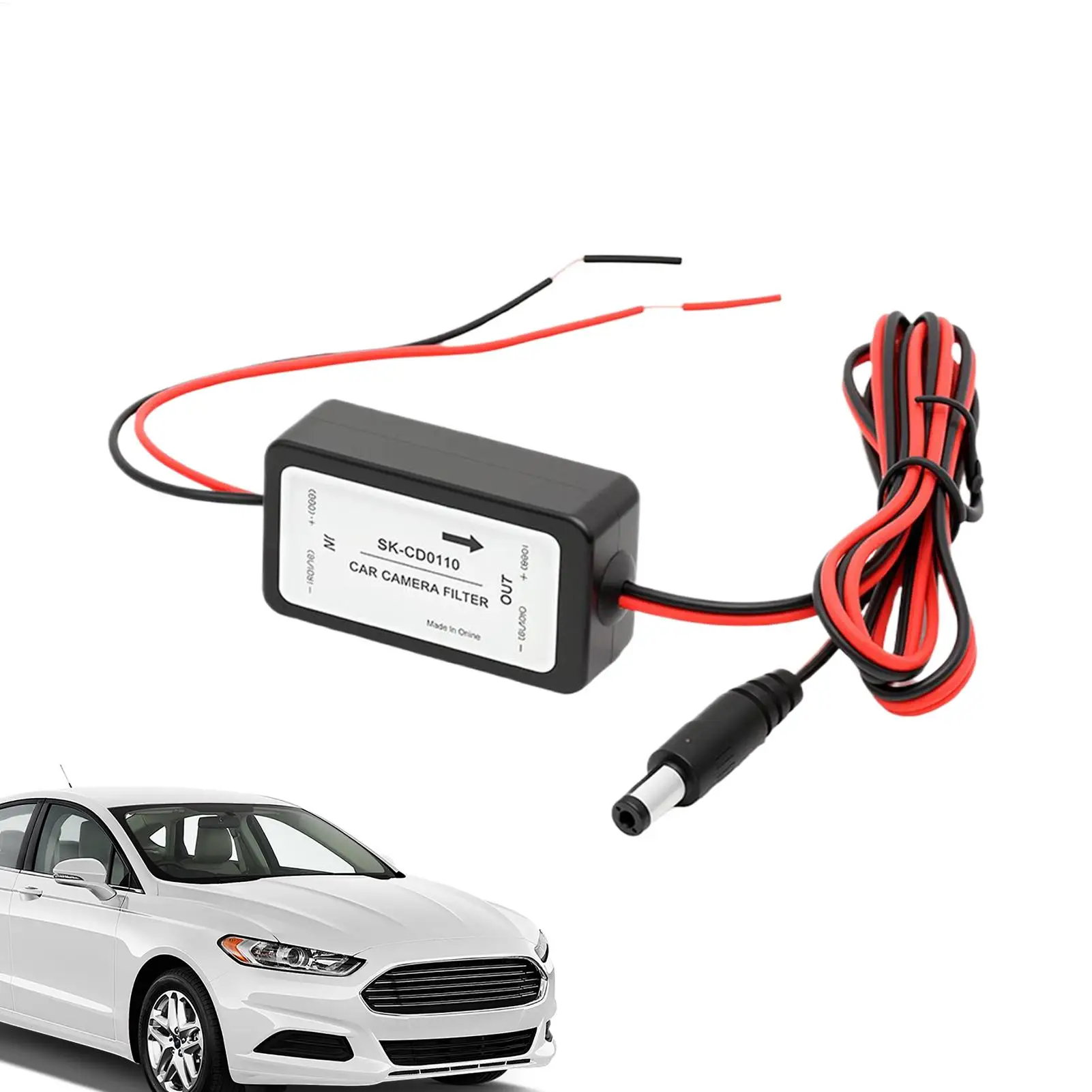 Rectifier DC 12V Power Car Rear View Camera Power Relay Capacitor Auto Car Camera Filter Relay Capacitor Filter Connector