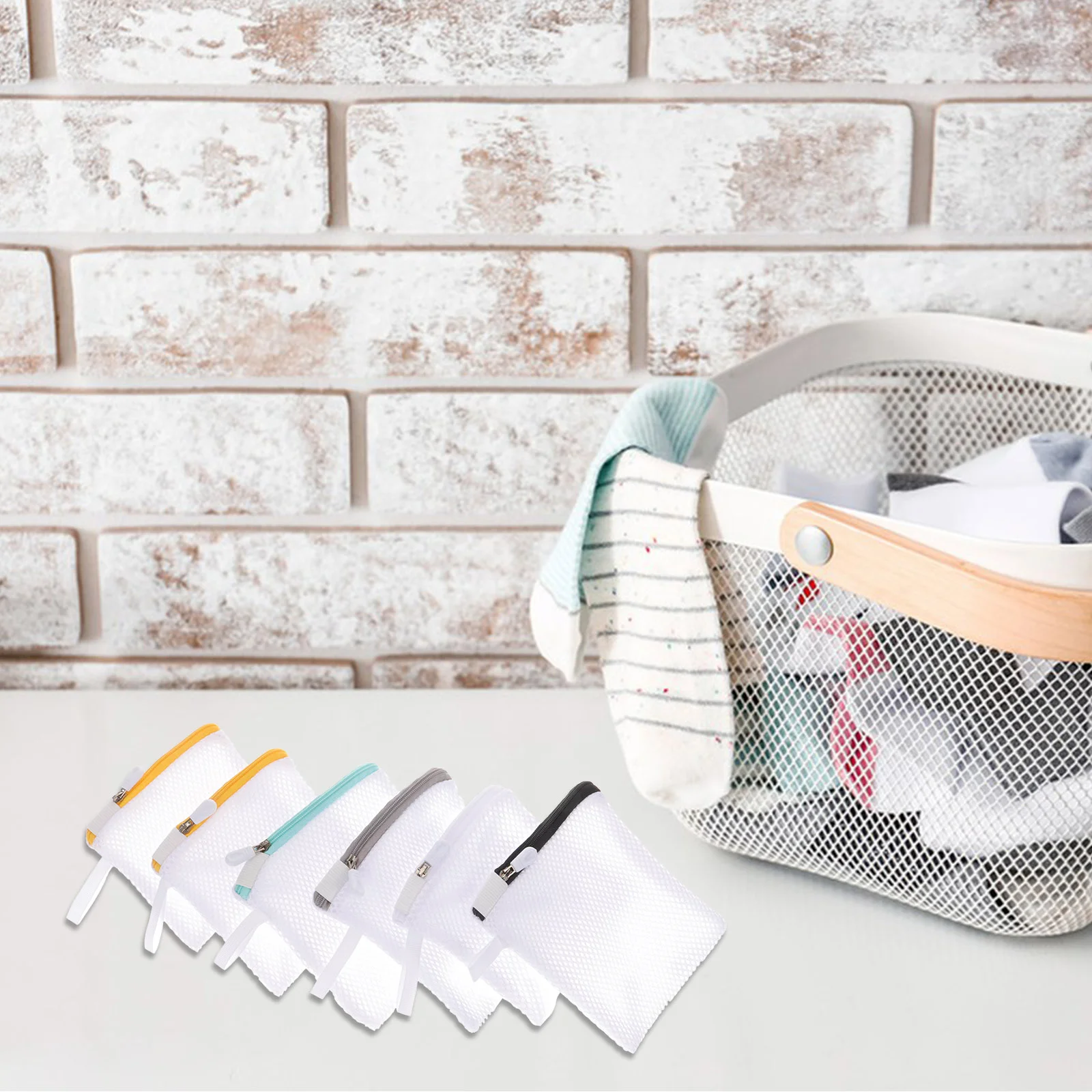 6 Pcs Laundry Bag Foldable Wash for Bras Washing Mesh Garment Pouch Protecting Travel Small Washer Machine