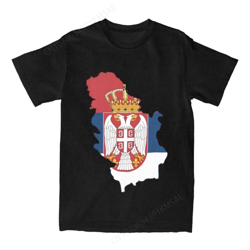 Flag Map Of Serbia Haikyu T-Shirt Summer Streetwear T-Shirts Cotton Harajuku Tee Shirt For Male Short-Sleeve Pattern Tops