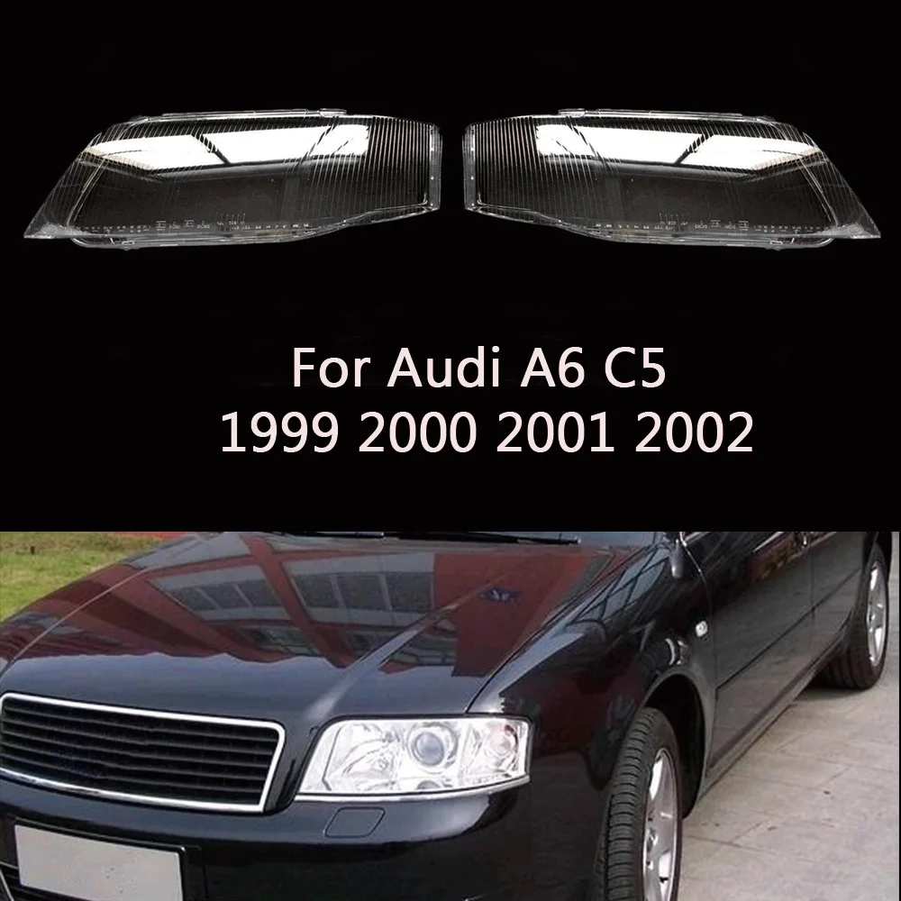

For Audi A6 C5 1999 2000 2001 2002 front Car Headlight Cover Lens Shell Lampcover Lampshade Headlamp Light mask