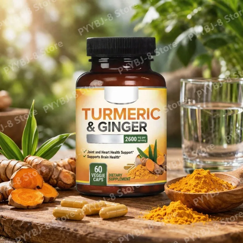 Turmeric Capsule Nutritional Supplement with Curcuminoids and Black Pepper Extract Support Joint,heart & Brain Health 60 Count