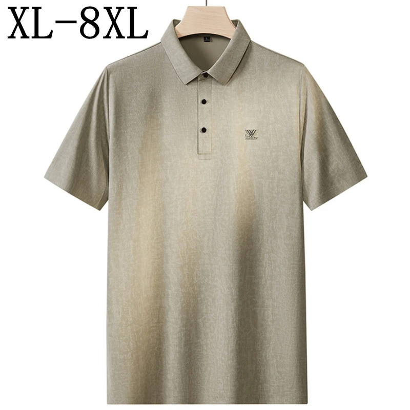 8XL 7XL 6XL 2026 New Summer High End Breathable Silky Polo Shirt Man Tops Luxury Skin Friendly Soft Cool Polos Shirts Male