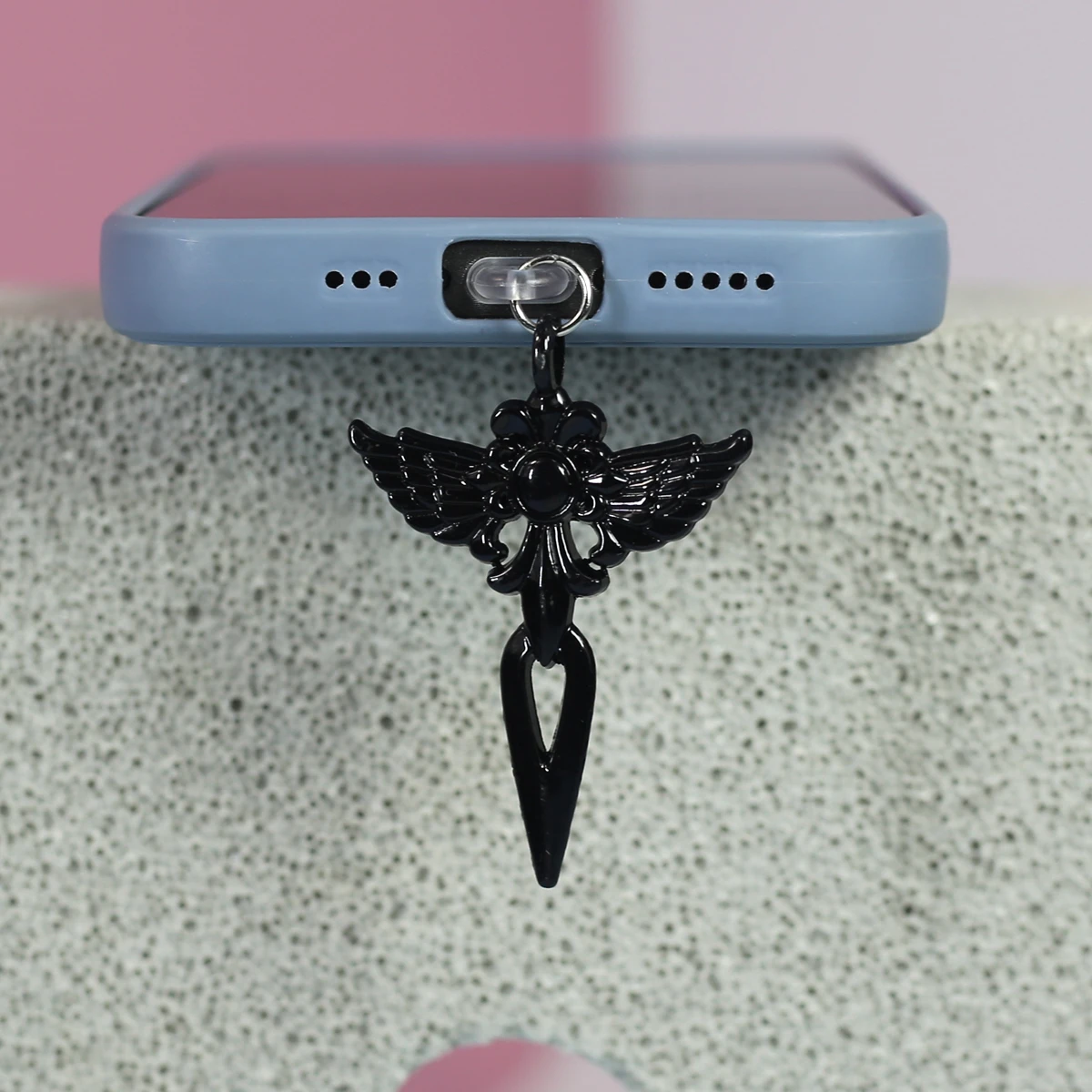 Angel Wings Sword Phone Dust Plug Pendant Accessories Decoration For Iphone For Samsung Type-C Charging Hole Dust Stopper Plug