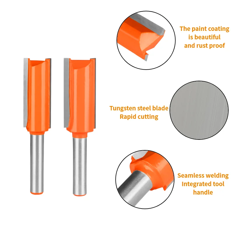PTA 8MM Shank Straight Bit Router Bit Woodworking Milling Cutter For Wood Bit Face Mill