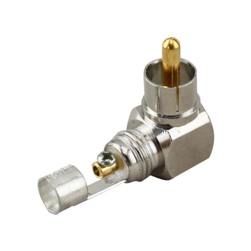 1PC P737 L-Type RCA Right Angle Connector 90-Degree Elbow Solder Free Lotus Plug AV Color Difference Line Audio