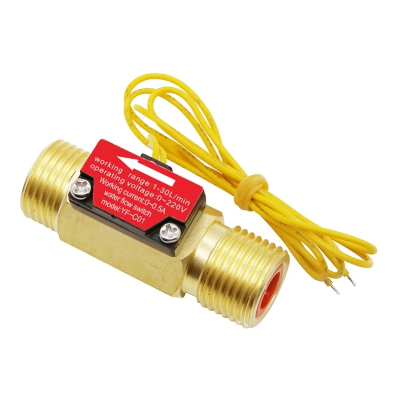 Y1UD G1/2'' 4-punktowy przełącznik turbiny miedzianej Przepływomierz gwintem zewnętrznym 1,5-30 l/min