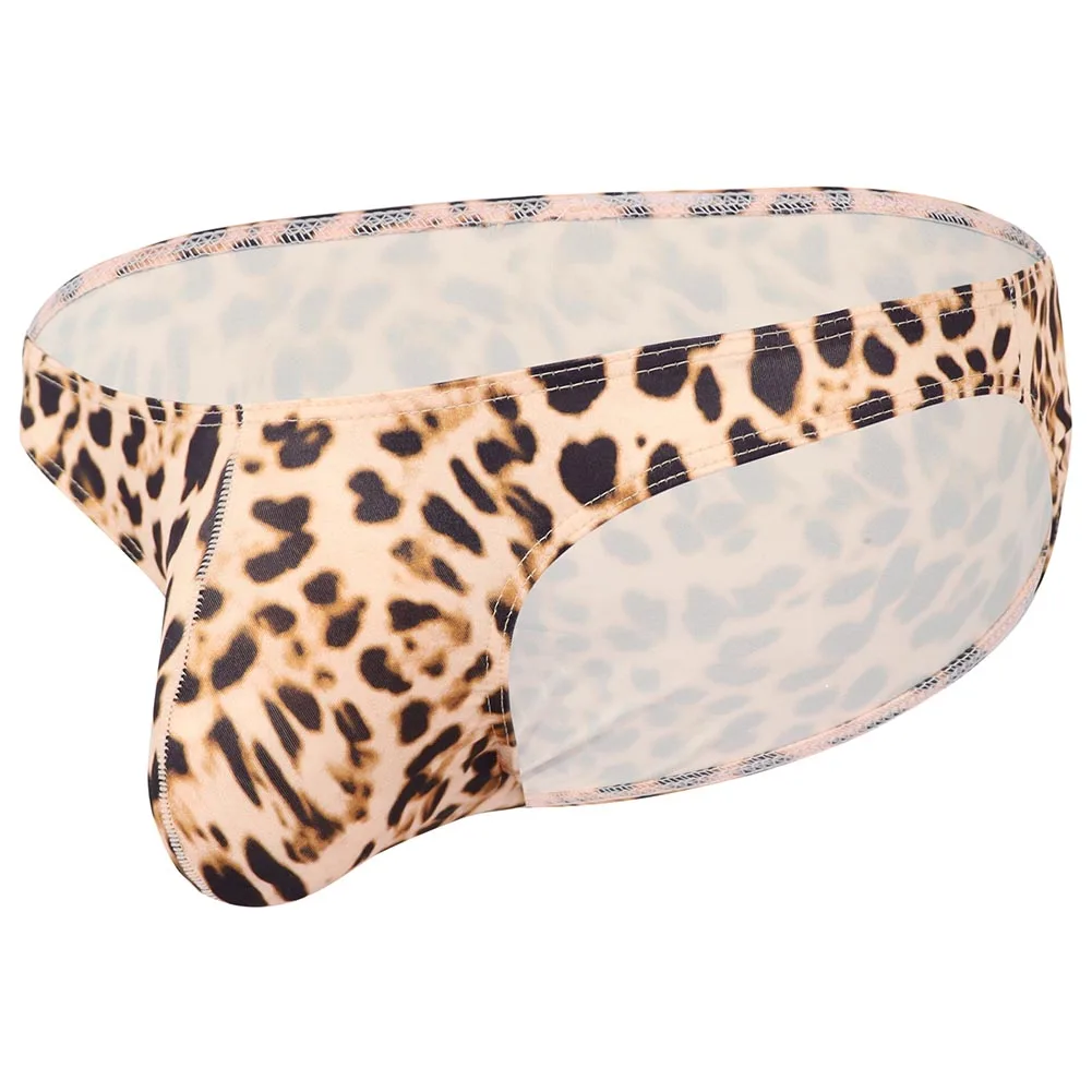 Calzoncillos sexys estampados sin costuras para hombre, ropa interior de cintura baja con bolsa grande convexa en U, de corte alto lencería, Bikini transpirable