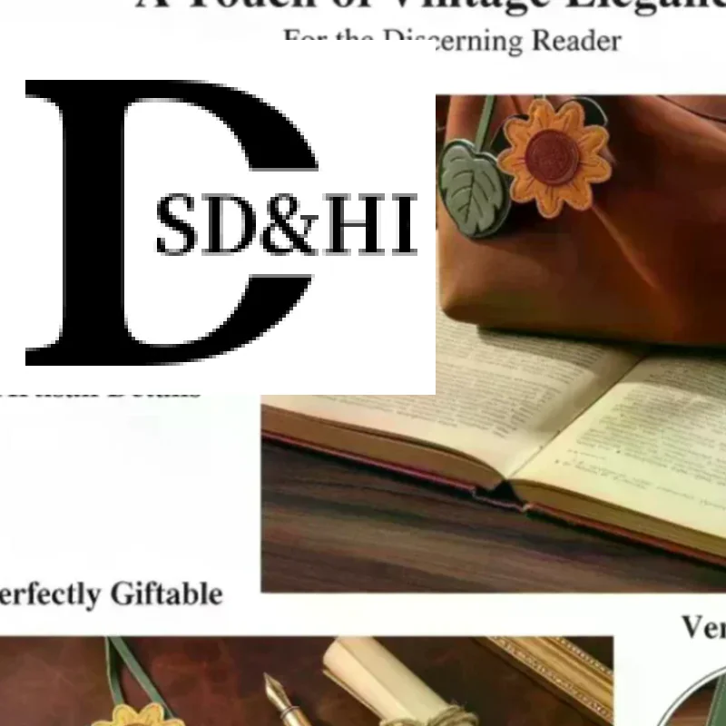 Multi-Purpose Faux Leather Bookmark Floral Pattern With Rope Tassel Can Be Used As Page Marker Bag Charm & Planner Accessory