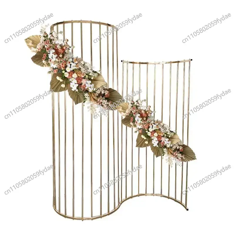 

Золотая арочная подставка для свадебного фона, металлические каркасы для цветов, декор для сцены на помолвке, высококачественные железные стойки