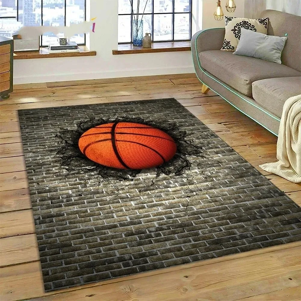 Basketball Court Frame Carpet for Children Bedroom Cartoon Kid Crawling Play Rug Non-slip Doormats Living Room Decor Floor Mat