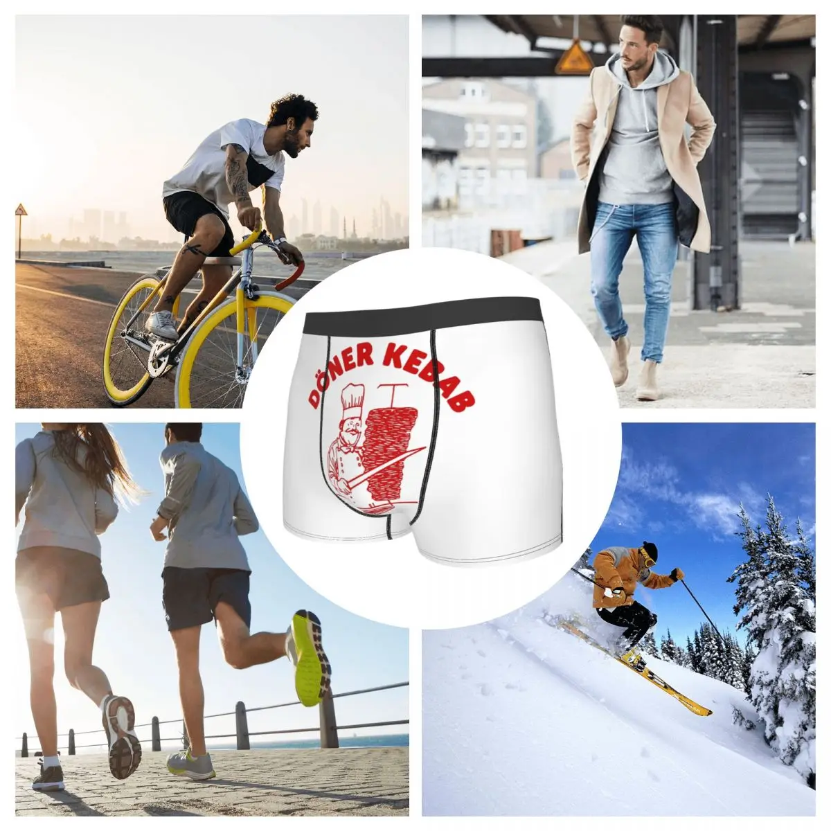 الملاكم السروال السراويل دونر كباب سراويل الرجال تهوية الملابس الداخلية لهدايا أوم رجل صديقها