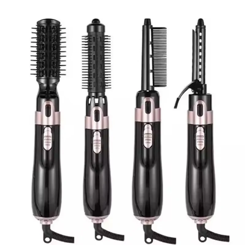 Multiple Function Hot Air Hair Blow Dryer Brushes Set Curler Comb Interchangeable Brush Head Automatic Hair Curler Hot Air Brush